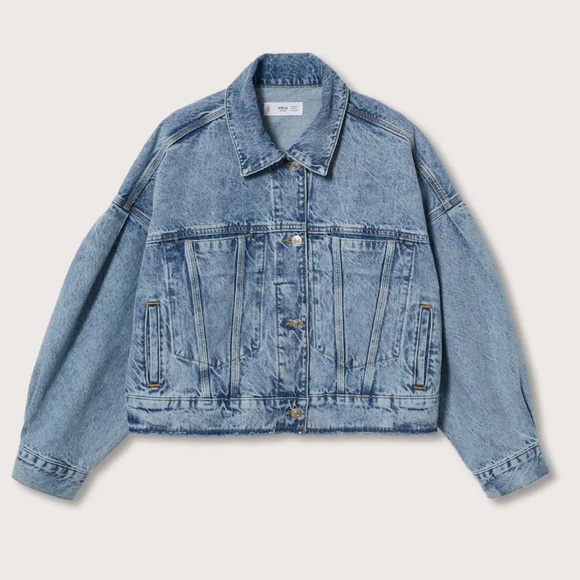 Mango Frayed Hem Denim Jacket Nwt Xs 